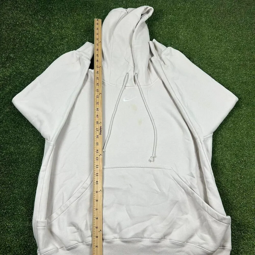 Nike Men's White and Cream Hoodie